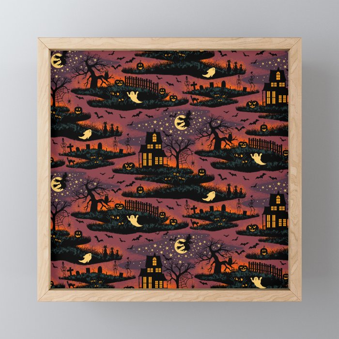 Halloween Night - Bonfire Glow Mini Art Print Gallery Image 1