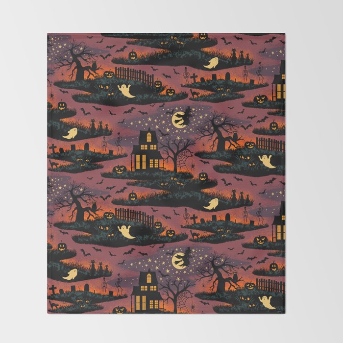 Halloween Night - Bonfire Glow Throw Blanket Gallery Image 2
