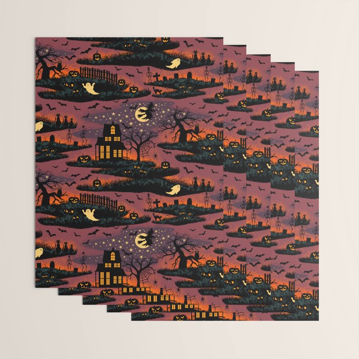 Halloween Night - Bonfire Glow Wrapping Paper Gallery Image 3