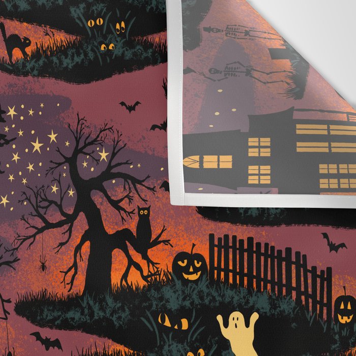 Halloween Night - Bonfire Glow Wall Tapestry Gallery Image 3