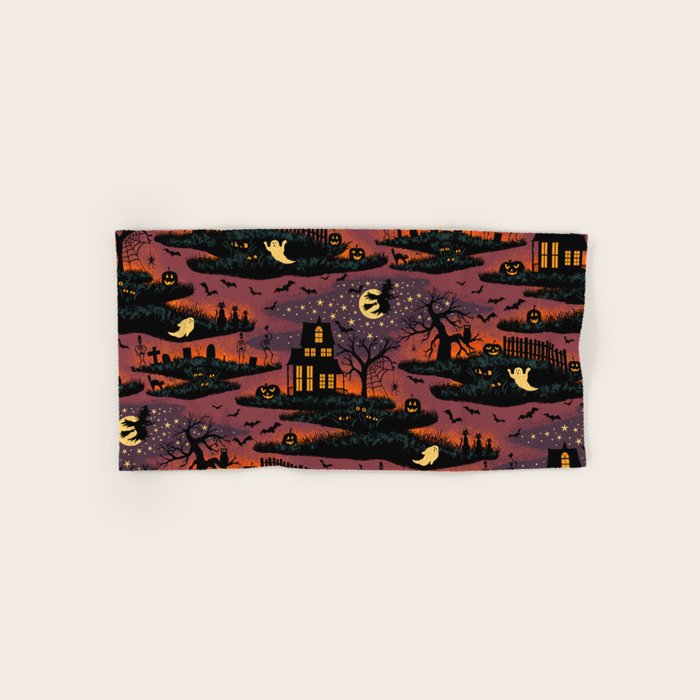 Halloween Night - Bonfire Glow Bath Towel Gallery Image 1