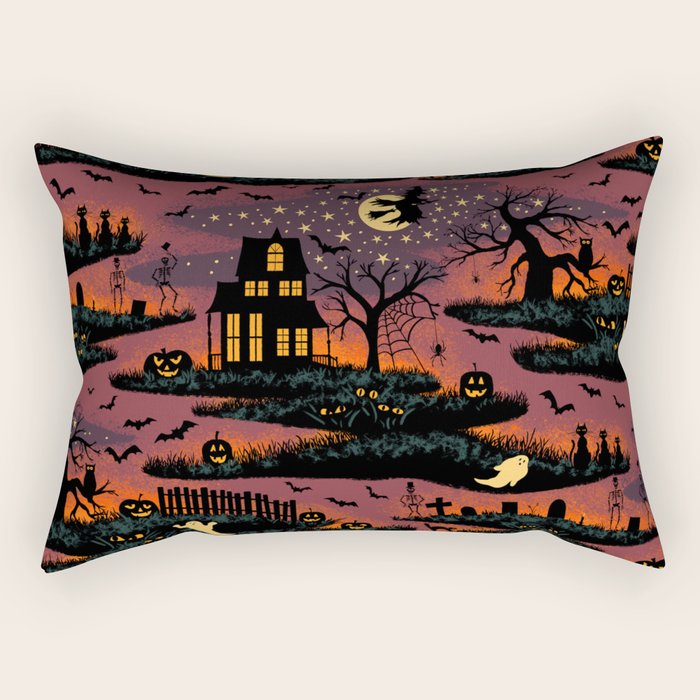 Halloween Night - Bonfire Glow Rectangular Pillow Gallery Image 1