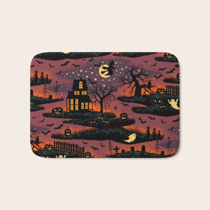Halloween Night - Bonfire Glow Bath Mat Gallery Image 1