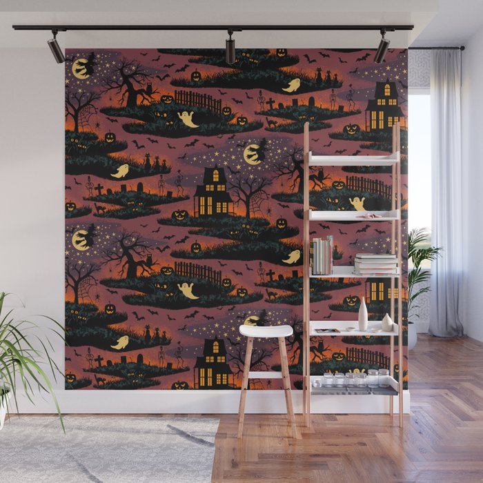 Halloween Night - Bonfire Glow Wall Mural Gallery Image 1