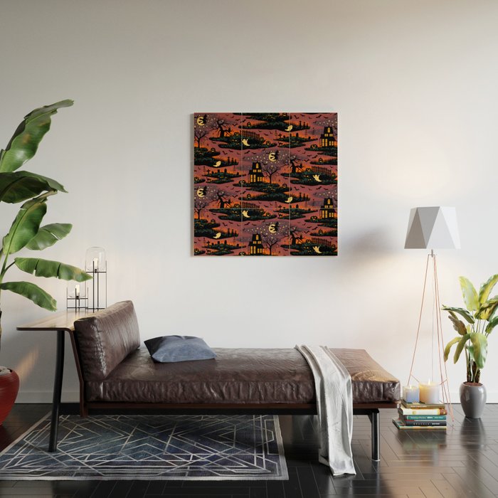 Halloween Night - Bonfire Glow Wood Wall Art Gallery Image 2