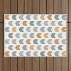 Spring Tulips XI Natural Multicolor Mid Century Flowers Outdoor Rug Gallery Image 1