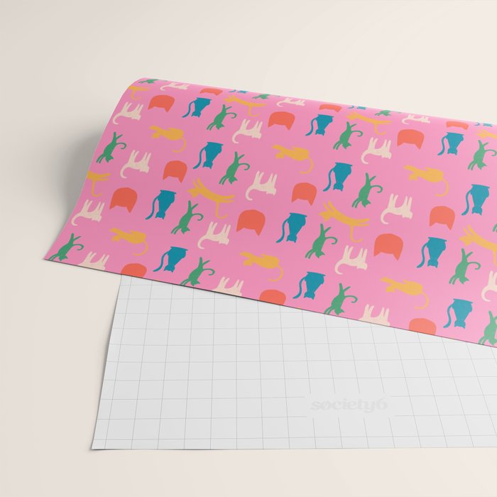 Rainbow Cats in Pencil  Wrapping Paper Gallery Image 2