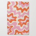 Pink and orange retro style liquid swirls Cutting Board Gallery Image 1