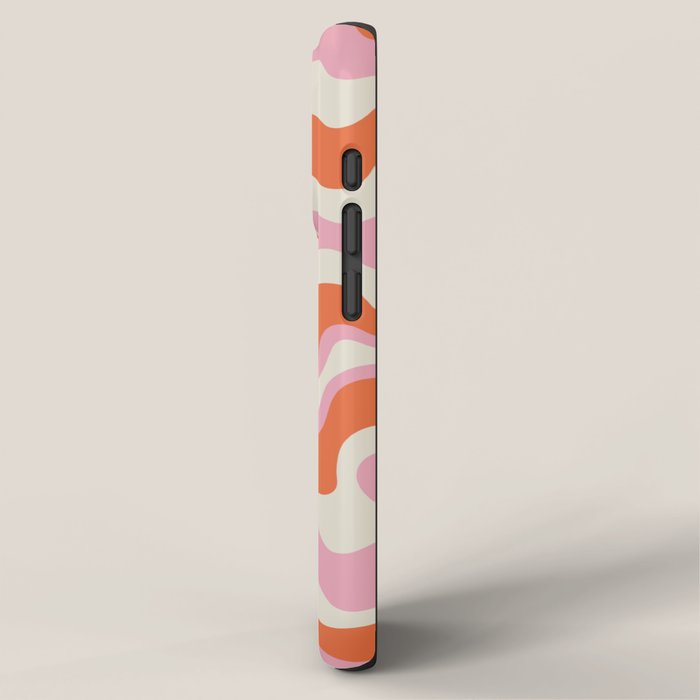Pink and orange retro style liquid swirls iPhone Case Gallery Image 2