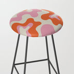 Pink and orange retro style liquid swirls Stool Gallery Image 2