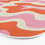 Pink and orange retro style liquid swirls Bath Mat Gallery Image 3