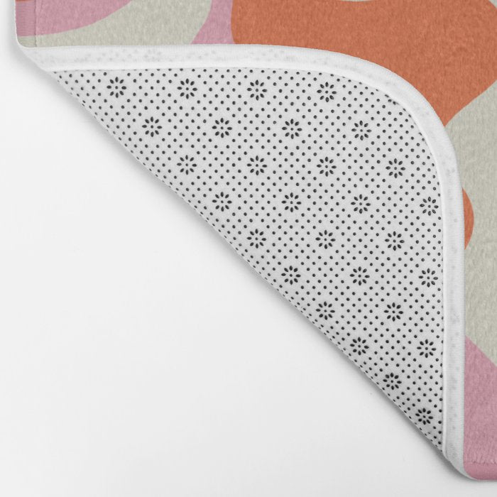 Pink and orange retro style liquid swirls Bath Mat Gallery Image 2