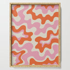 Pink and orange retro style liquid swirls Serving Tray Gallery Image 1