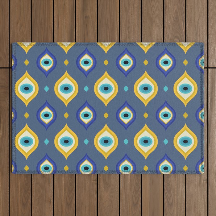 Mystic Evil Eyes Pattern Outdoor Rug Gallery Image 1