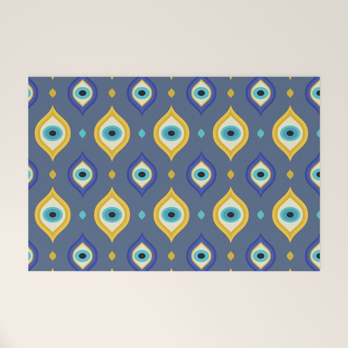 Mystic Evil Eyes Pattern Welcome Mat Gallery Image 1