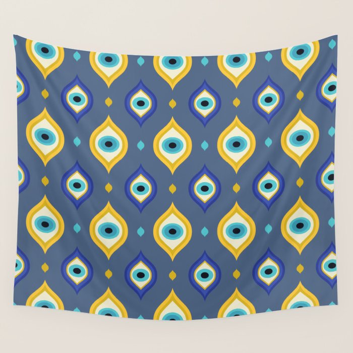 Mystic Evil Eyes Pattern Wall Tapestry Gallery Image 1