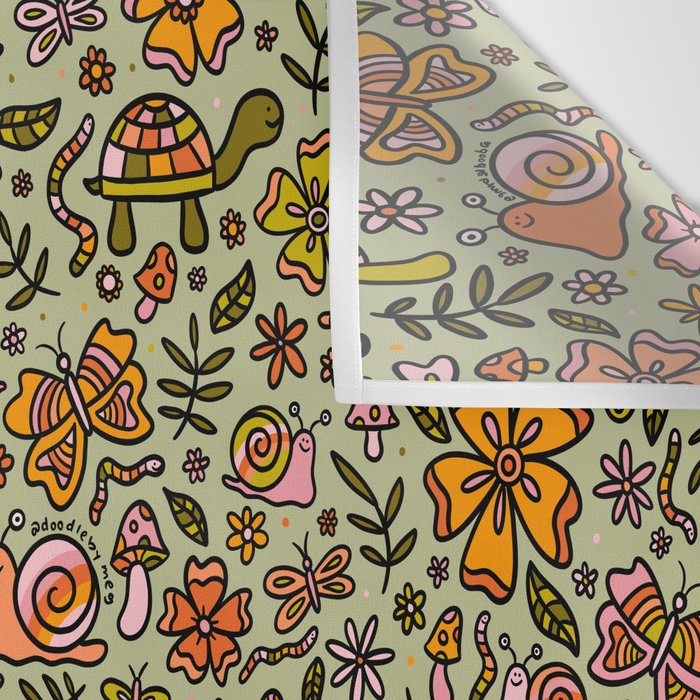 Spring Snail Print Wall Tapestry Gallery Image 3