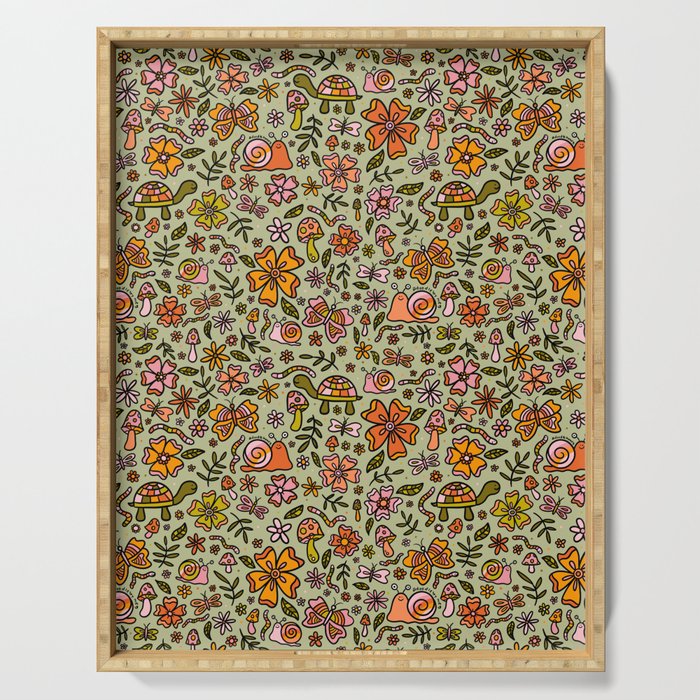 Spring Snail Print Serving Tray Gallery Image 1