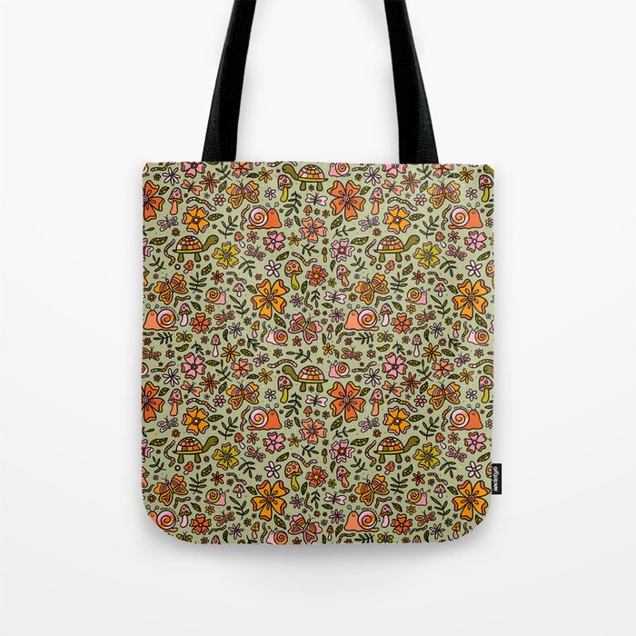 Spring Snail Print Tote Bag Gallery Image 1
