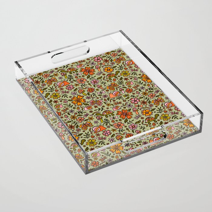 Spring Snail Print Acrylic Tray Gallery Image 1
