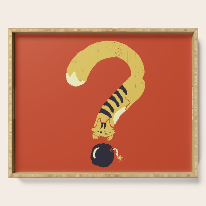 Question Mark (Curiosity Kills The Cat) Serving Tray Gallery Image 1