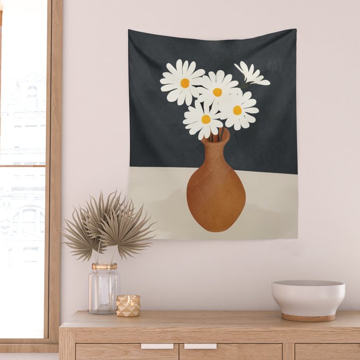 Flowers in a Vase 02 Wall Tapestry Gallery Image 2