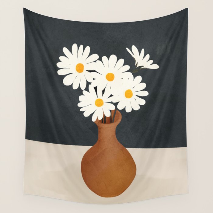 Flowers in a Vase 02 Wall Tapestry Gallery Image 1