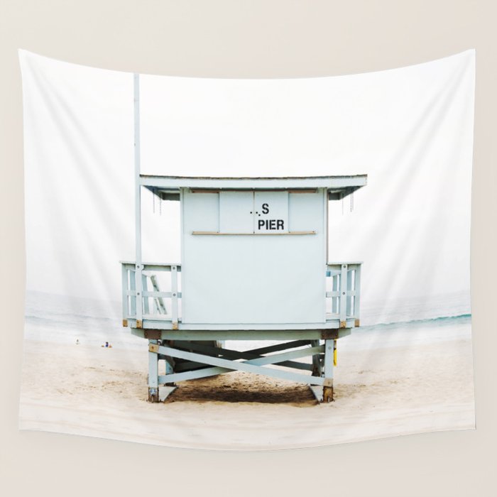 California Beach Tower Wall Tapestry Gallery Image 1