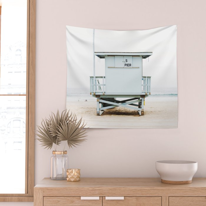 California Beach Tower Wall Tapestry Gallery Image 2
