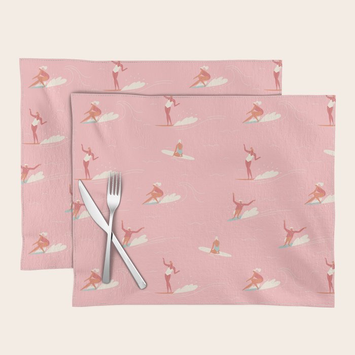 Waikiki beach in pink Placemat Gallery Image 1