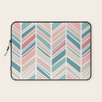 Herringbone Pattern - Cream Coral and Teal Laptop Sleeve Gallery Image 1