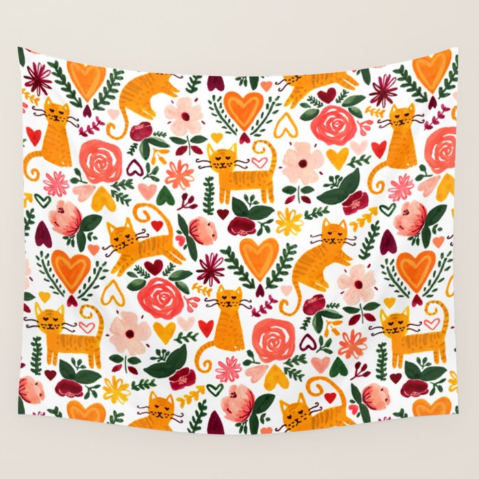 Valentine Cats Wall Tapestry Gallery Image 4