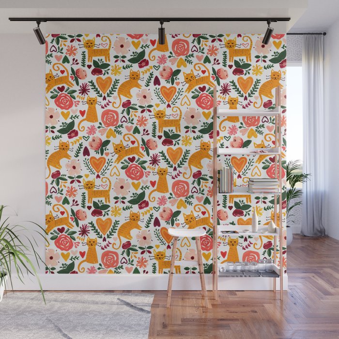 Valentine Cats Wall Mural Gallery Image 1
