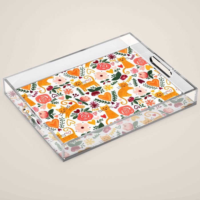 Valentine Cats Acrylic Tray Gallery Image 1