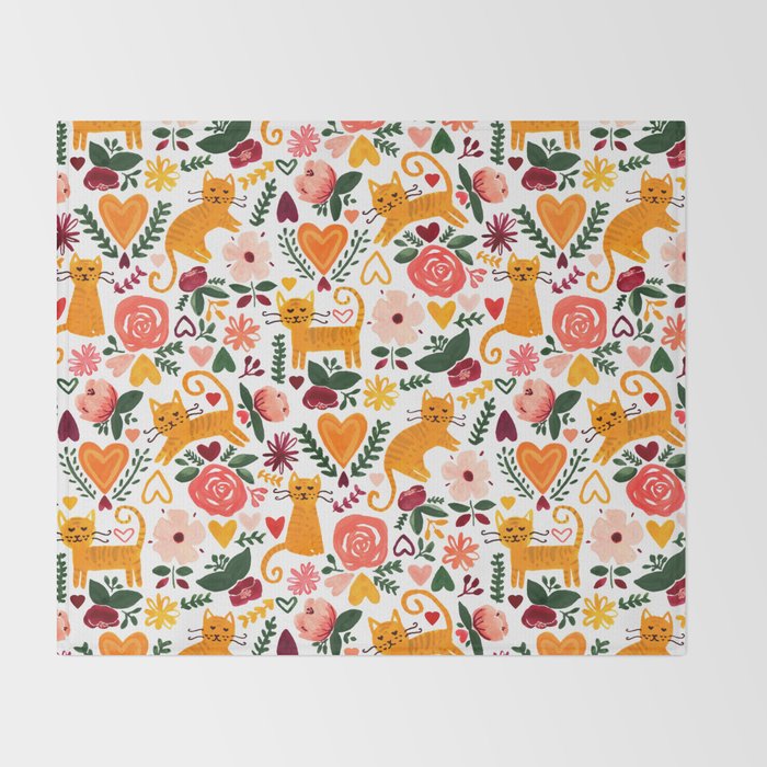 Valentine Cats Throw Blanket Gallery Image 2