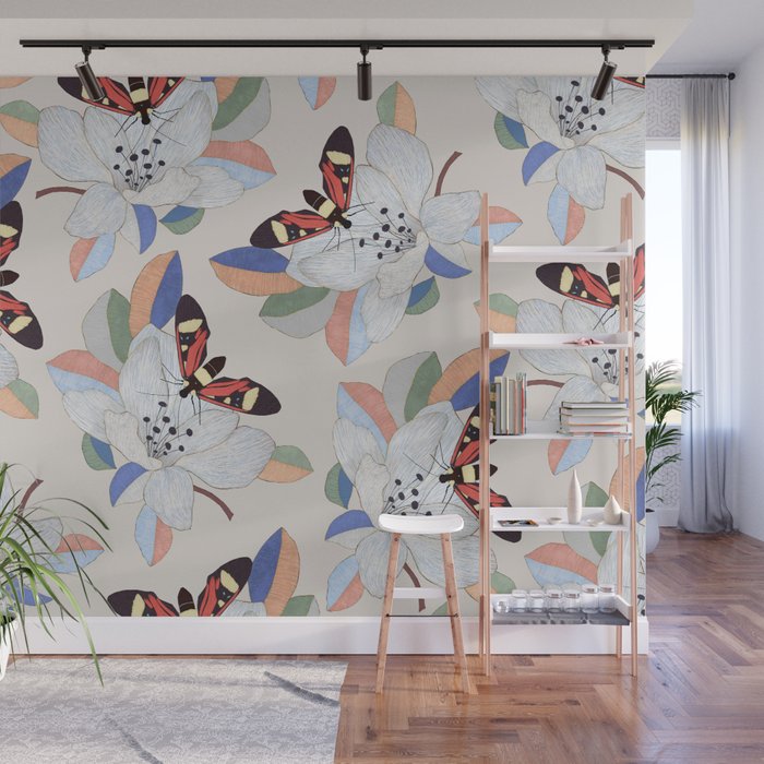 Magnolia flower and insect Wall Mural Gallery Image 1