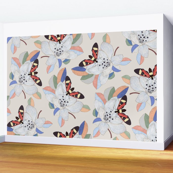 Magnolia flower and insect Wall Mural Gallery Image 2