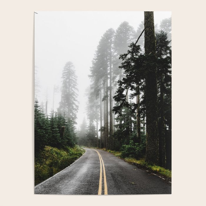 Foggy Forest Road - Pacific Northwest Travel Poster Gallery Image 1