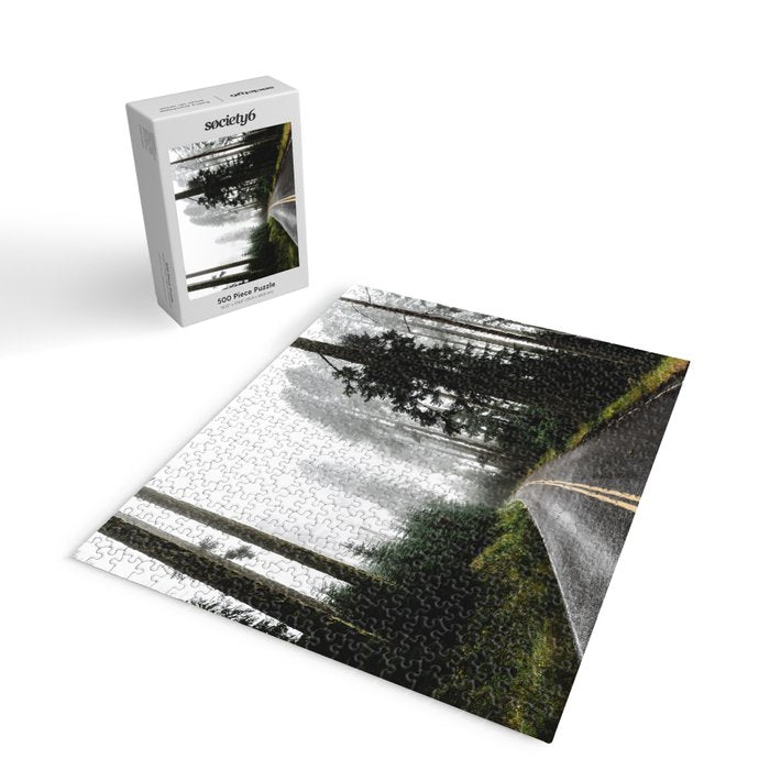 Foggy Forest Road - Pacific Northwest Travel Jigsaw Puzzle Gallery Image 2