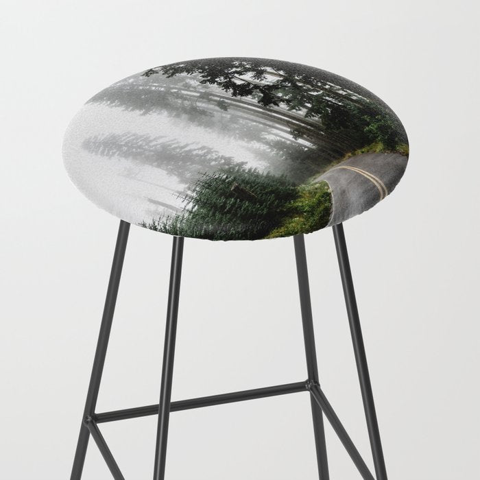Foggy Forest Road - Pacific Northwest Travel Stool Gallery Image 2