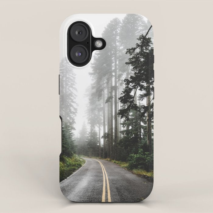 Foggy Forest Road - Pacific Northwest Travel iPhone Case Gallery Image 1
