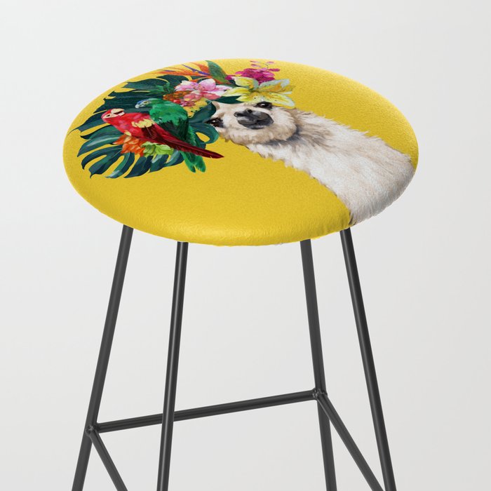 Aloha Hawaiian Llama in Yellow Stool Gallery Image 2