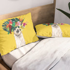 Aloha Hawaiian Llama in Yellow Pillow Sham Gallery Image 2
