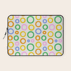 Fun colorful circle cartoon doodle pattern Laptop Sleeve Gallery Image 1