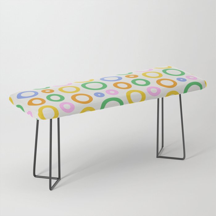 Fun colorful circle cartoon doodle pattern Bench Gallery Image 1