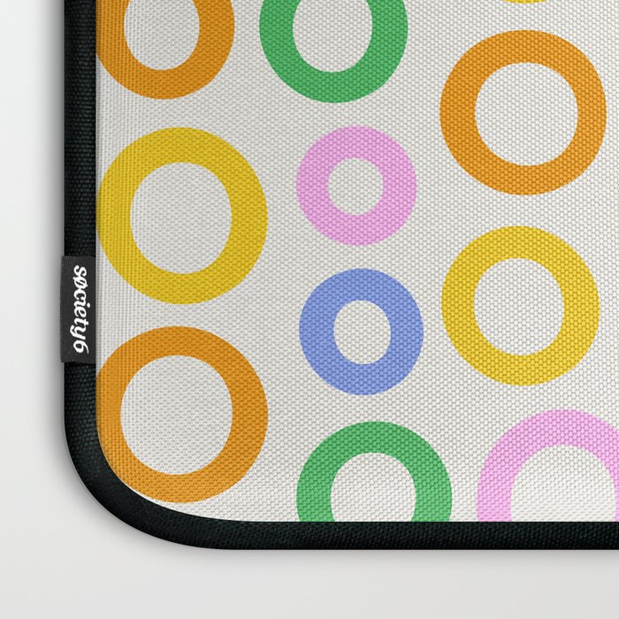 Fun colorful circle cartoon doodle pattern Laptop Sleeve Gallery Image 3