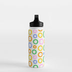 Fun colorful circle cartoon doodle pattern Water Bottle Gallery Image 3