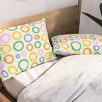 Fun colorful circle cartoon doodle pattern Pillow Sham Gallery Image 2