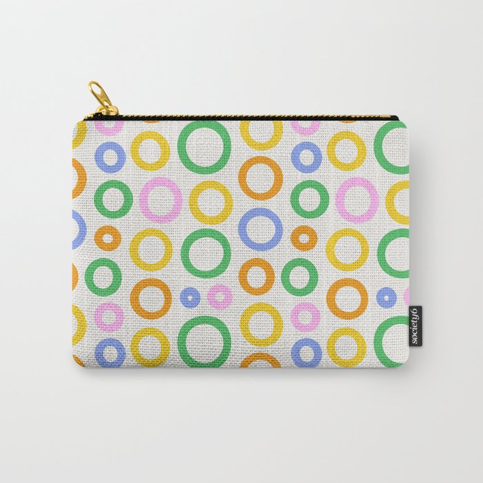 Fun colorful circle cartoon doodle pattern Carry All Pouch Gallery Image 1