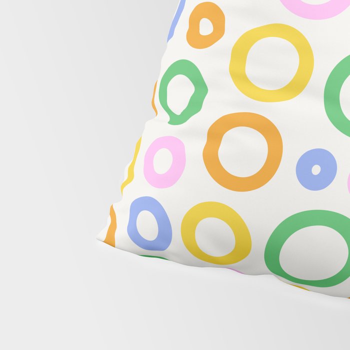 Fun colorful circle cartoon doodle pattern Pillow Sham Gallery Image 4